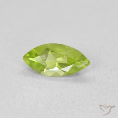 0.58ct Natural Lively Yellowish Green Peridot, Marquise, VS