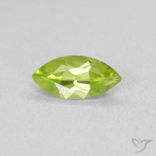 0.58 ct Green Peridot Stone, Natural Peridot in Marquise Facet Shape for Sale