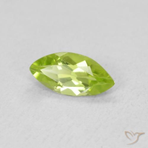 0.60 ct Green Peridot Stone, Natural Peridot in Marquise Facet Shape for Sale
