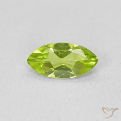0.54ct Natural Lively Yellowish Green Peridot, Marquise, VS