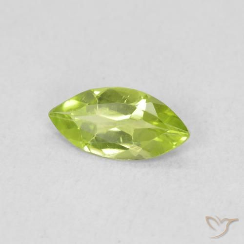 0.47 ct Green Peridot Stone, Natural Peridot in Marquise Facet Shape for Sale