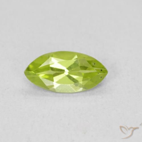 0.55ct Natural Bright Green Peridot, Marquise, VS