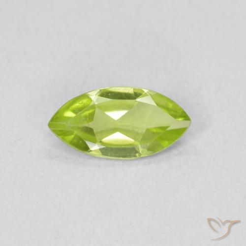 0.54ct Natural Bright Green Peridot, Marquise, VS