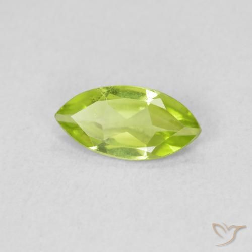0.54 ct Green Peridot Stone, Natural Peridot in Marquise Facet Shape for Sale