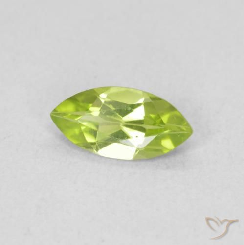 0.54 ct Green Peridot Stone, Natural Peridot in Marquise Facet Shape for Sale