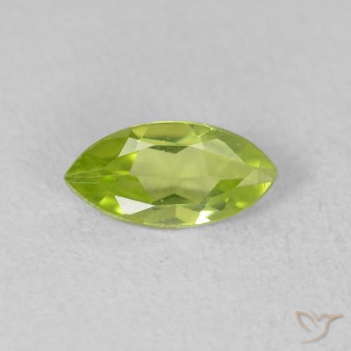 0.58ct Natural Bright Green Peridot, Marquise, VVS-VS