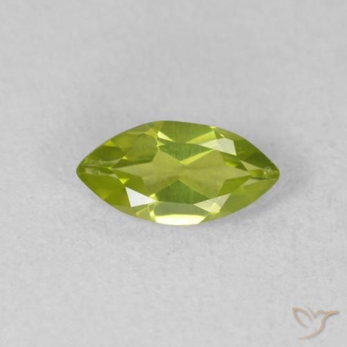 0.63ct Natural Lively Green Peridot, Marquise, VVS-VS