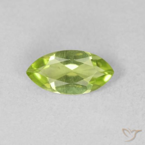 0.54ct Natural Light Lively Green Peridot, Marquise, VVS-VS