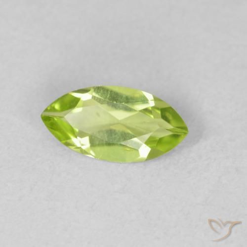 0.54 ct Green Peridot Stone, Natural Peridot in Marquise Facet Shape for Sale