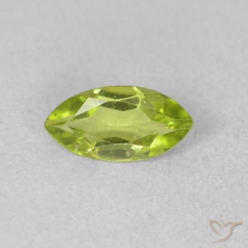 0.56ct Natural Bright Green Peridot, Marquise, VVS-VS