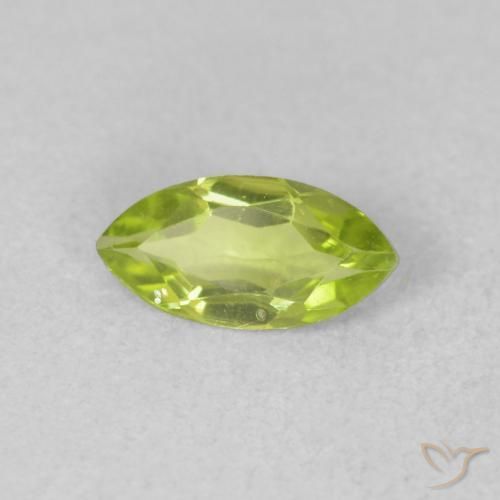 0.56 ct Green Peridot Stone, Natural Peridot in Marquise Facet Shape for Sale