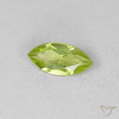 0.45 ct Green Peridot Stone, Natural Peridot in Marquise Facet Shape for Sale