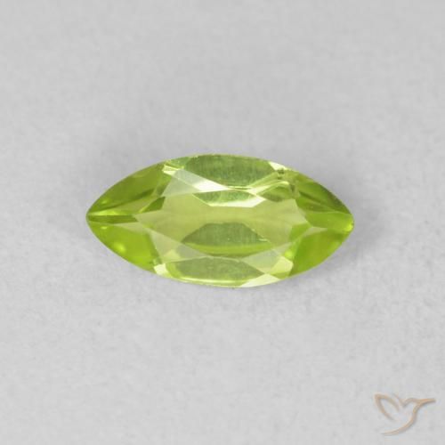 0.61ct Natural Light Lively Green Peridot, Marquise, VVS-VS