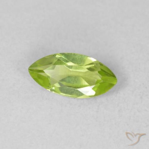 0.61 ct Green Peridot Stone, Natural Peridot in Marquise Facet Shape for Sale