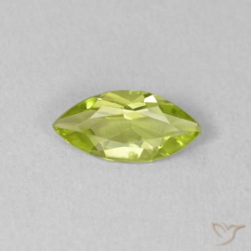 0.43ct Natural Bright Green Peridot, Marquise, VVS-VS