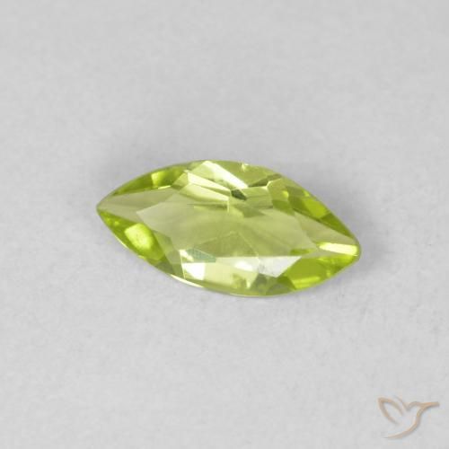 0.43 ct Green Peridot Stone, Natural Peridot in Marquise Facet Shape for Sale