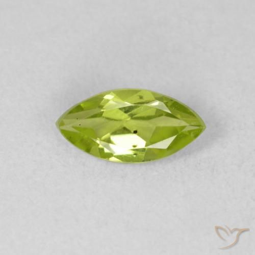 0.63ct Natural Bright Green Peridot, Marquise, VS
