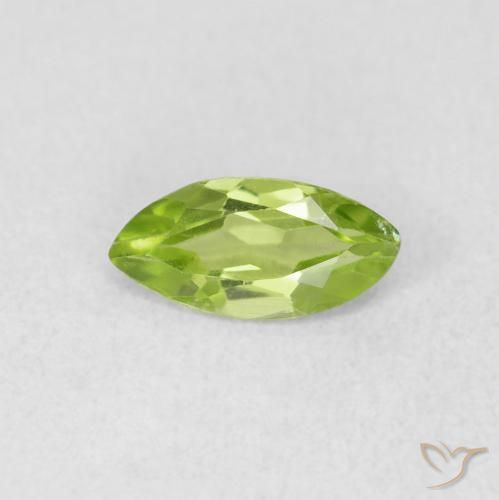 0.58ct Natural Bright Green Peridot, Marquise, VS
