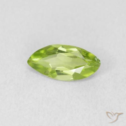 0.58 ct Green Peridot Stone, Natural Peridot in Marquise Facet Shape for Sale