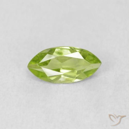 0.63ct Natural Bright Green Peridot, Marquise, VS