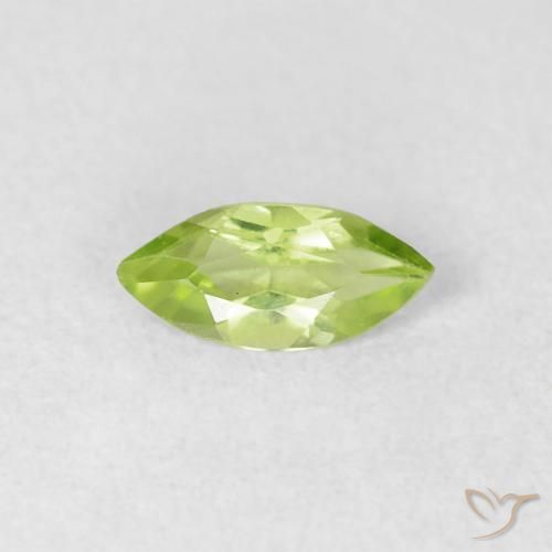 0.40ct Natural Light Lively Green Peridot, Marquise, VS