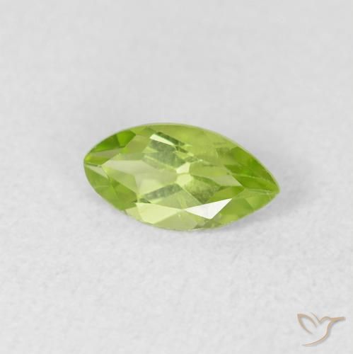 0.64 ct Green Peridot Stone, Natural Peridot in Marquise Facet Shape for Sale