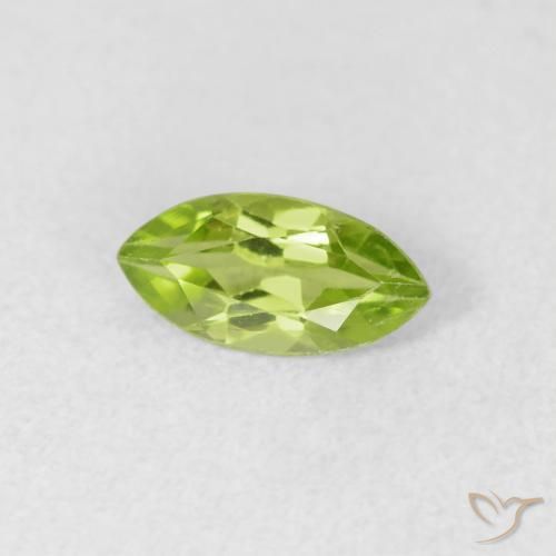 0.65 ct Green Peridot Stone, Natural Peridot in Marquise Facet Shape for Sale