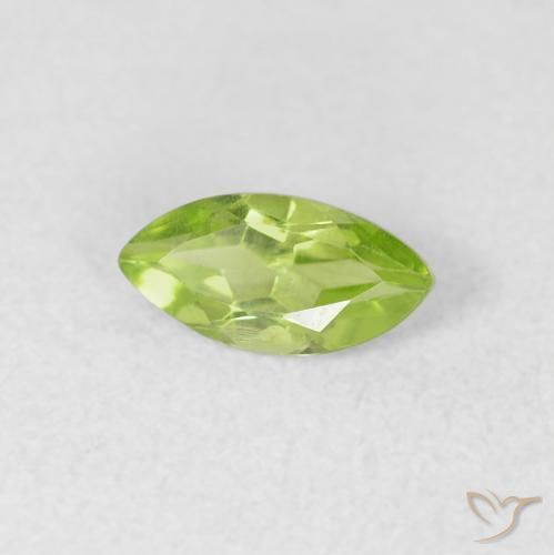 0.60 ct Green Peridot Stone, Natural Peridot in Marquise Facet Shape for Sale