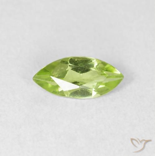 0.49ct Natural Light Lively Green Peridot, Marquise, VS