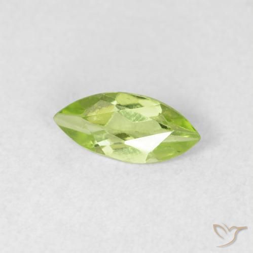 0.49 ct Green Peridot Stone, Natural Peridot in Marquise Facet Shape for Sale