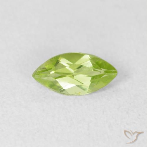 0.57ct Natural Light Green Peridot, Marquise, VS