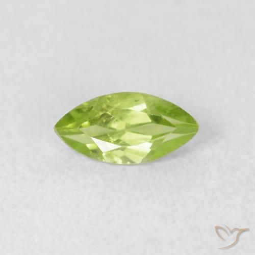 0.51ct Natural Bright Green Peridot, Marquise, VS