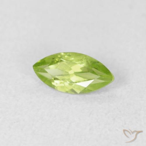 0.51 ct Green Peridot Stone, Natural Peridot in Marquise Facet Shape for Sale