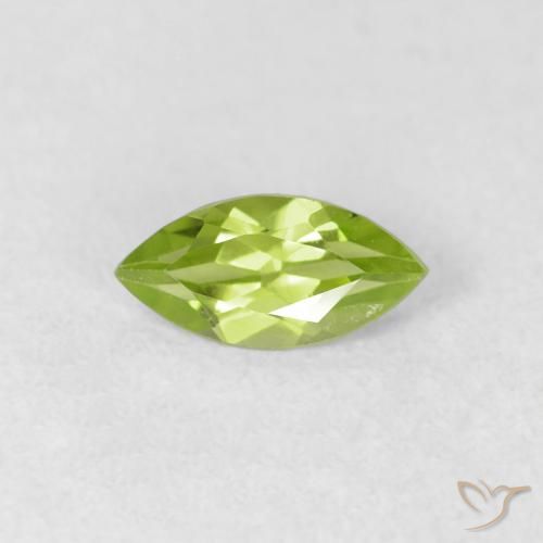 0.65ct Natural Bright Green Peridot, Marquise, VS