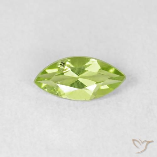 0.54ct Natural Bright Green Peridot, Marquise, VS