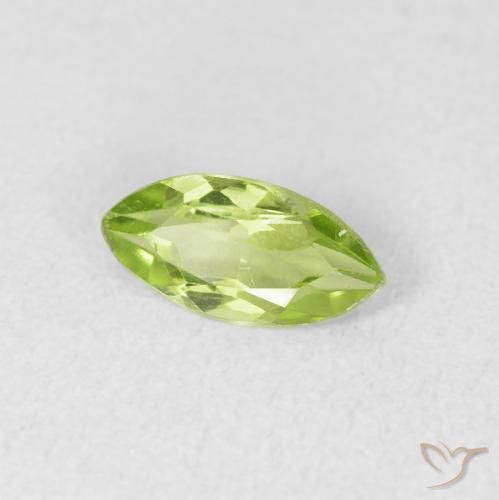 0.58 ct Green Peridot Stone, Natural Peridot in Marquise Facet Shape for Sale