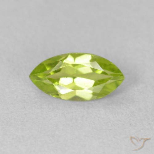 0.67ct Natural Bright Green Peridot, Marquise, VS
