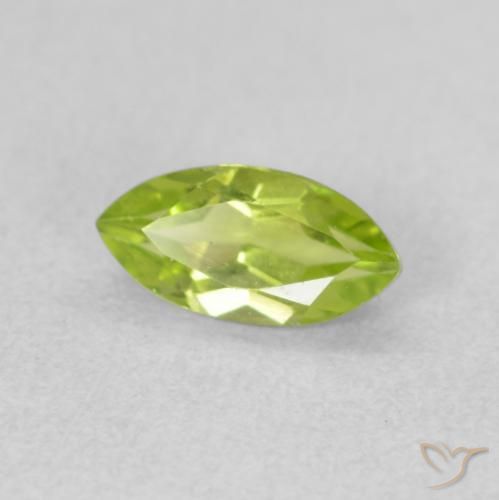 0.67 ct Green Peridot Stone, Natural Peridot in Marquise Facet Shape for Sale