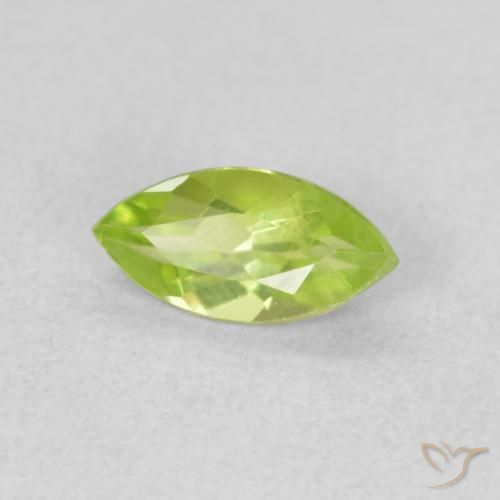 0.62 ct Green Peridot Stone, Natural Peridot in Marquise Facet Shape for Sale