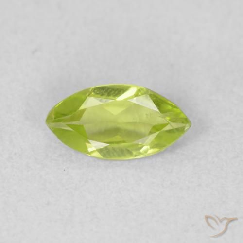 0.56ct Natural Yellowish Green Peridot, Marquise, VS