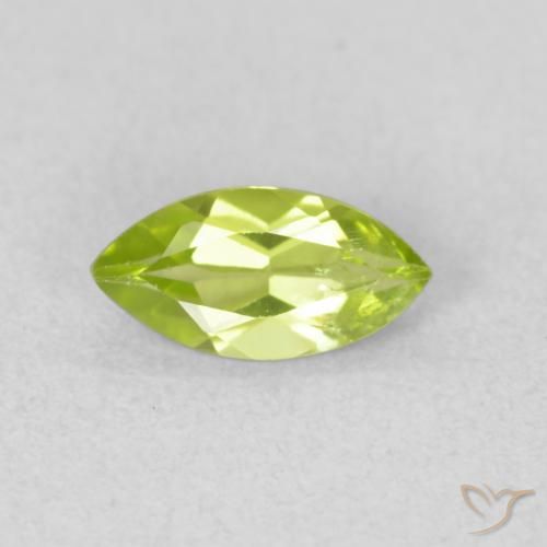 0.58ct Natural Yellowish Green Peridot, Marquise, VS