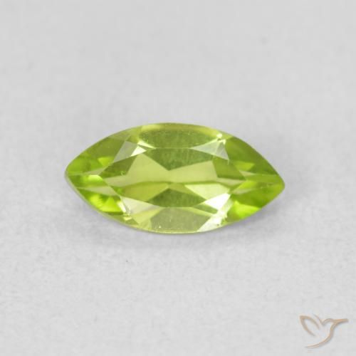 0.64ct Natural Bright Green Peridot, Marquise, VS
