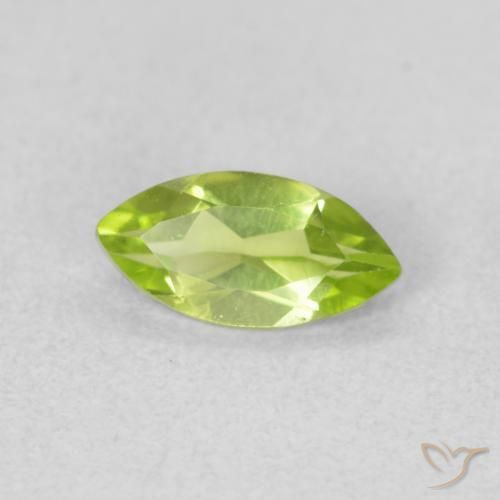 0.64 ct Green Peridot Stone, Natural Peridot in Marquise Facet Shape for Sale