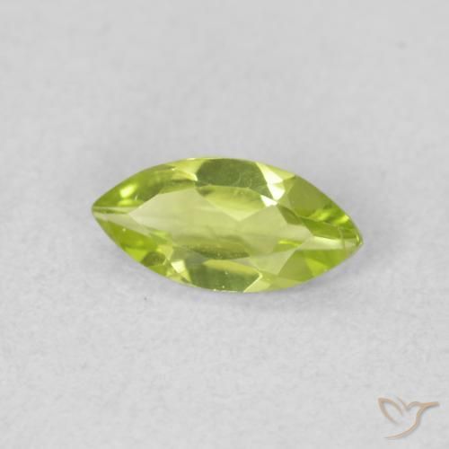 0.48 ct Green Peridot Stone, Natural Peridot in Marquise Facet Shape for Sale