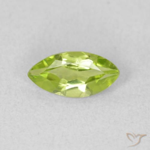 0.56ct Natural Yellowish Green Peridot, Marquise, VS