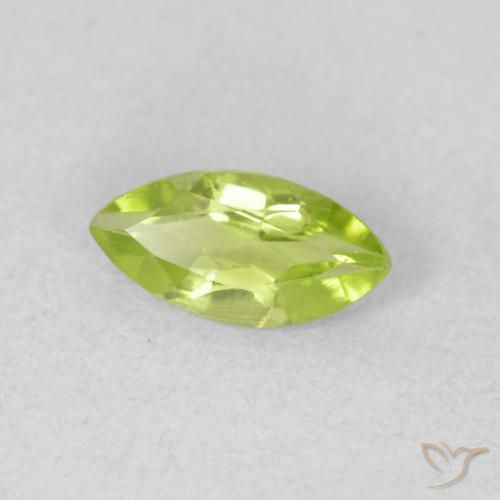 0.56 ct Green Peridot Stone, Natural Peridot in Marquise Facet Shape for Sale