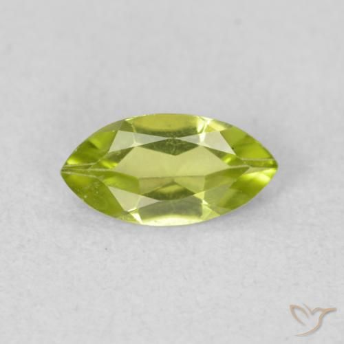 0.54ct Natural Lively Green Peridot, Marquise, VS