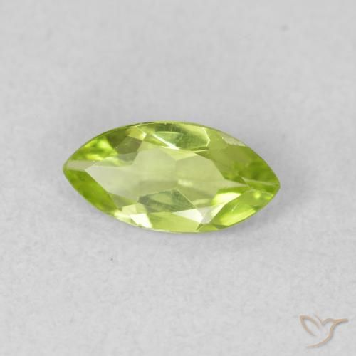 0.58 ct Green Peridot Stone, Natural Peridot in Marquise Facet Shape for Sale