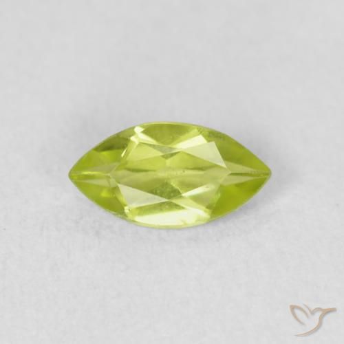 0.64ct Natural Bright Green Peridot, Marquise, VS