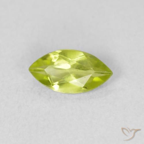 0.64 ct Green Peridot Stone, Natural Peridot in Marquise Facet Shape for Sale